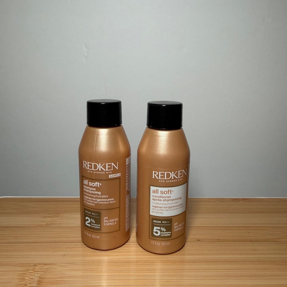 Redken All Soft Shampoo and Conditioner Set Travel Size 1.7oz Argan Oil SET